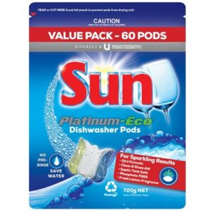 Sun Platinum Eco Dishwasher Tablets 60 Packet